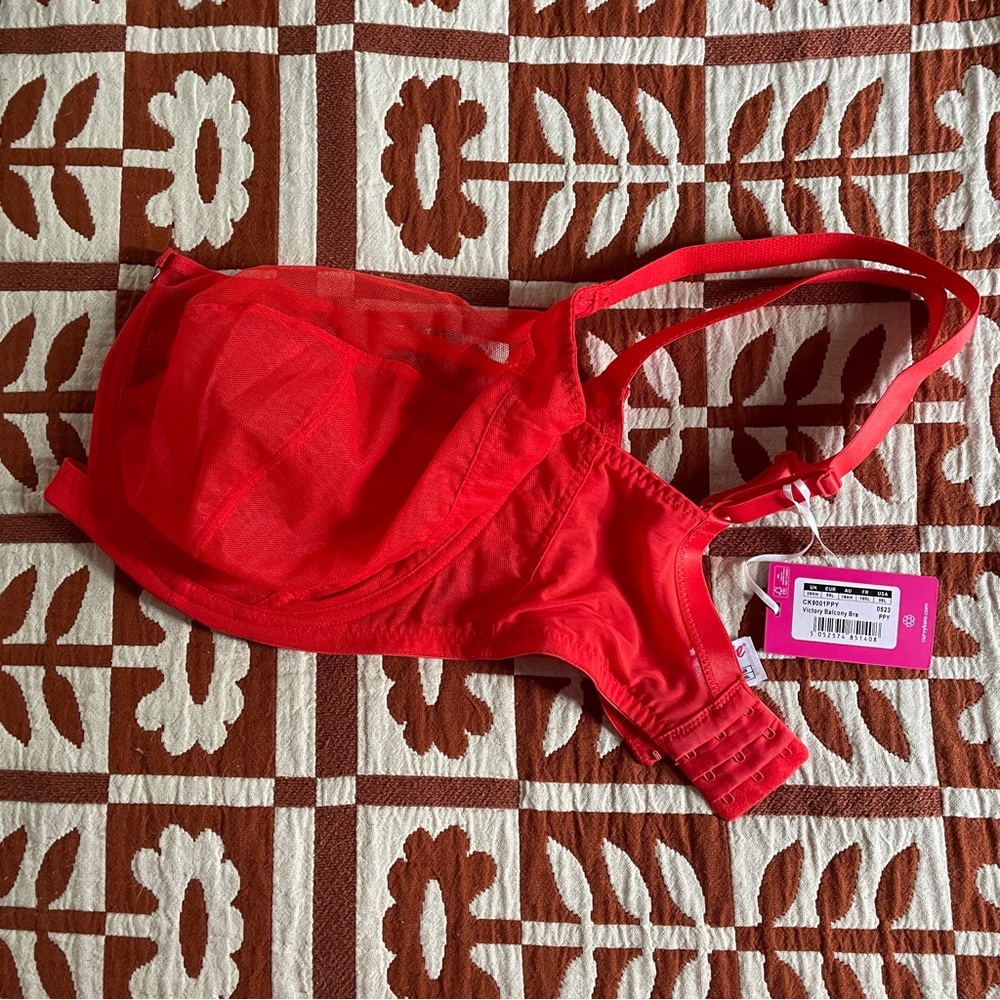 NWT Curvy Kate Victory Side Support Balcony Bra • 38HH UK / 38L US • poppy red